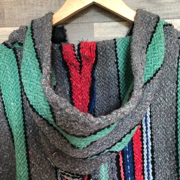 Vintage Grunge Handmade Festival Beach Baja Pullover Hoodie Large - Picture 7 of 12